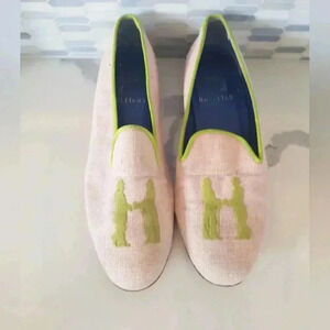 COPY - 595$ Hadleights slippern in pink with green logo